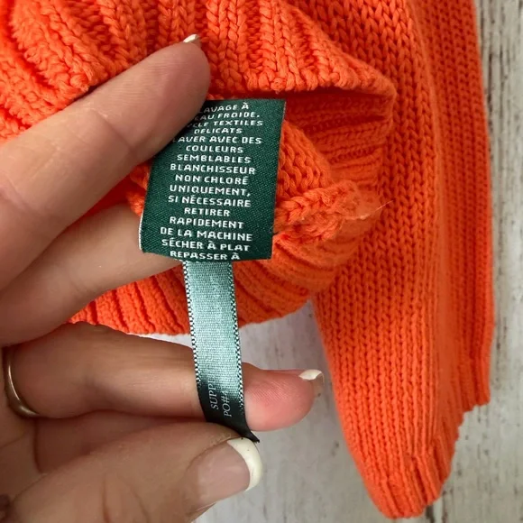 Lauren Ralph Lauren Petite Orange Ribbed Knit Cropped
Button-Front Cardigan SP - Picture 4 of 6